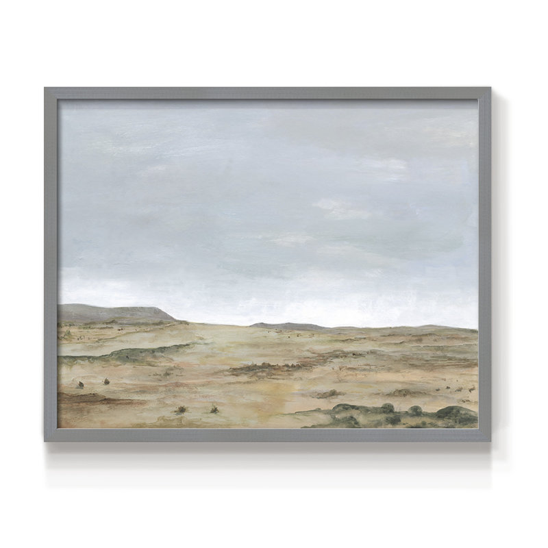 Arid Vista I -Framed Print - Restickable, H 8 po x l 10 po, Gris
