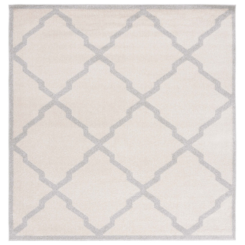 Ammundsen Geometric Beige Area Rug, Square 7'