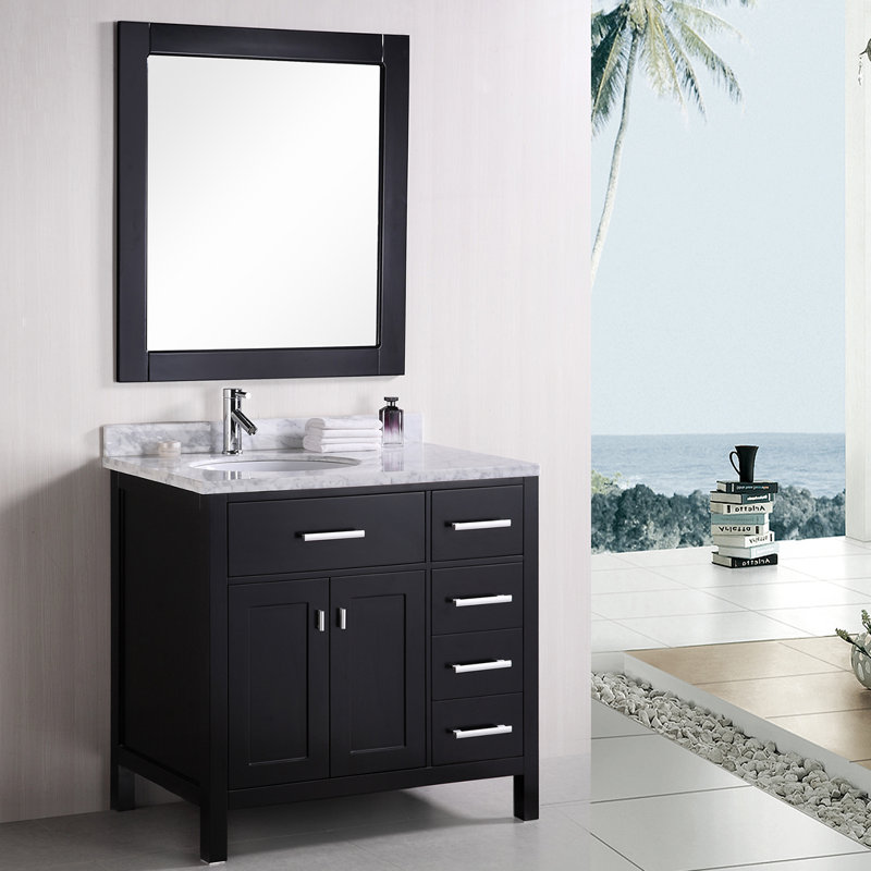 Ensemble de meuble-lavabo de salle de bain simple 36 po Carrasquillo, Noir