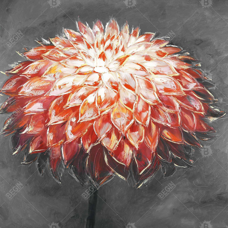 Abstract dahlia flower - 16"x16" Throw pillow - Poly twill - Print on demand
