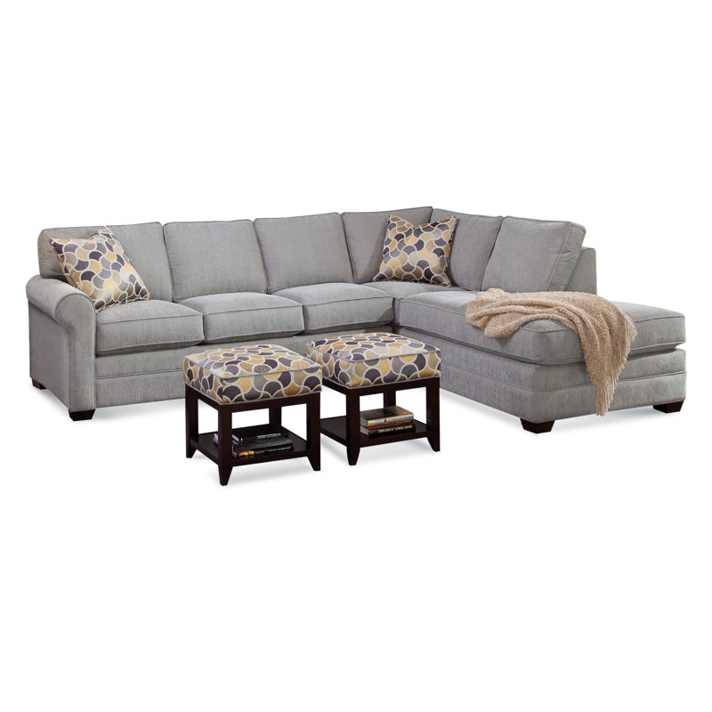 Bedford Sectional, Java, Stone Crypton Performance; 0884-83, Right Hand Facing