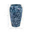 Élégant vase à motif floral en terre cuite à motif floral pour décoration intérieure - Grand vase décoratif moderne pour comptoir de cuisine - bleu-131241290