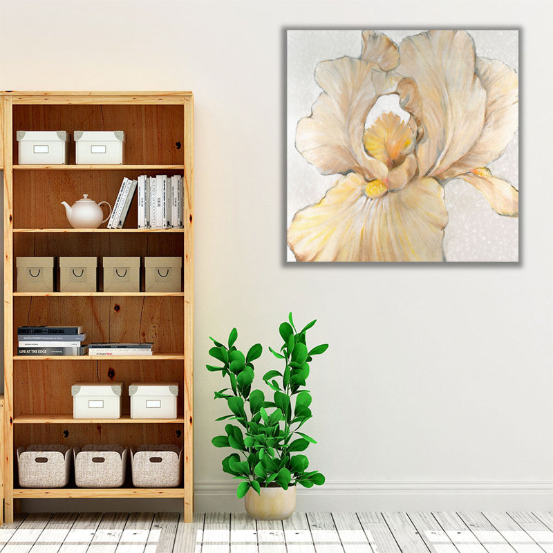 Iris crème I - reproduction d'art sur toile, H 12 po x l 12 po