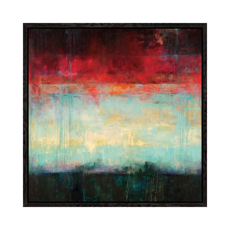 Dawn by Wani Pasion - Floater Frame Painting on Canvas, Black Floater Frame, 45.72 cm H x 45.72 cm W