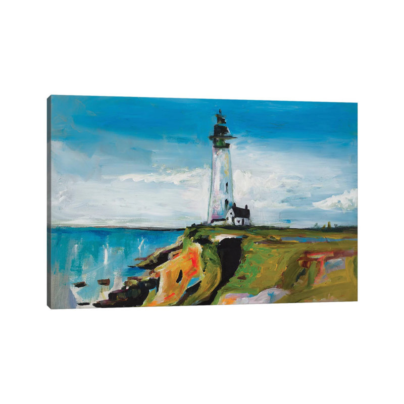 Lighthouse On A Cliff by Andy Beauchamp - Wrapped Canvas Print, 30.48 cm H x 45.72 cm W