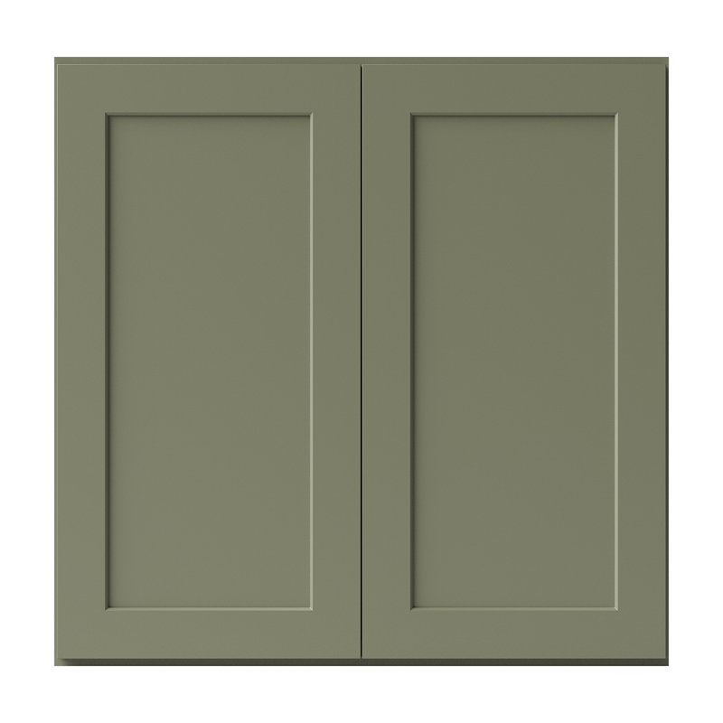Armoire de cuisine en bois massif prête à assembler, 36", 36", Vert sauge