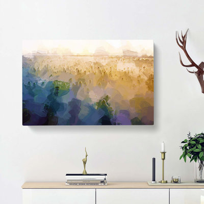 Fog over the Forest in Abstract - Wrapped Canvas