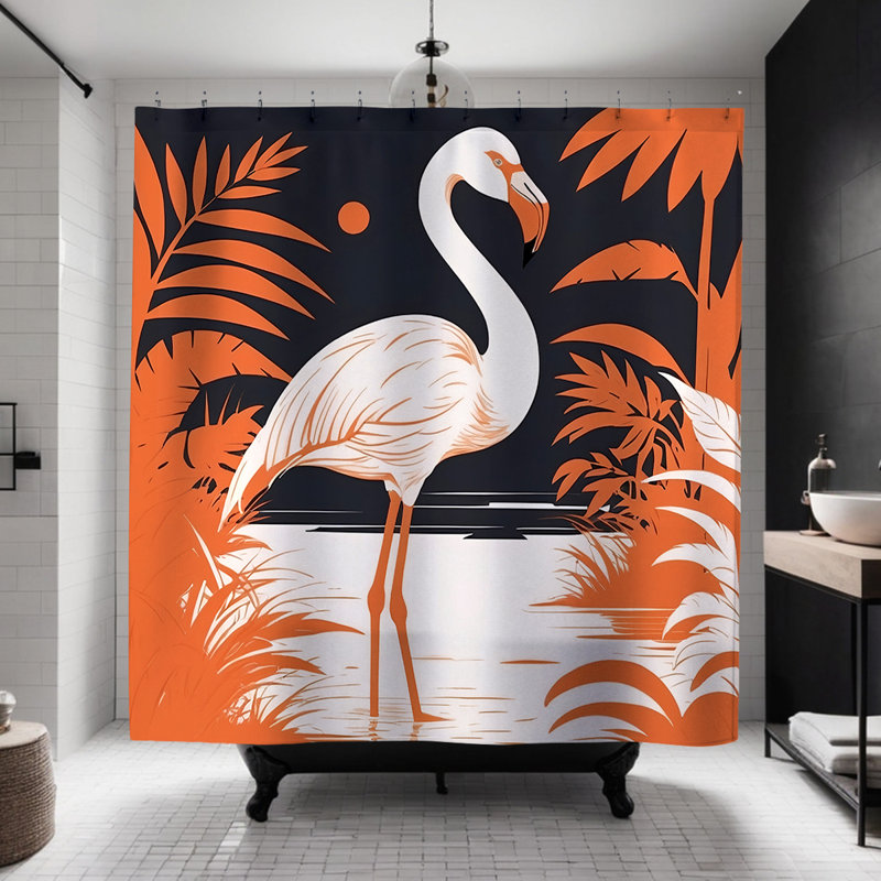 Rideau de douche Joanna Flamingo