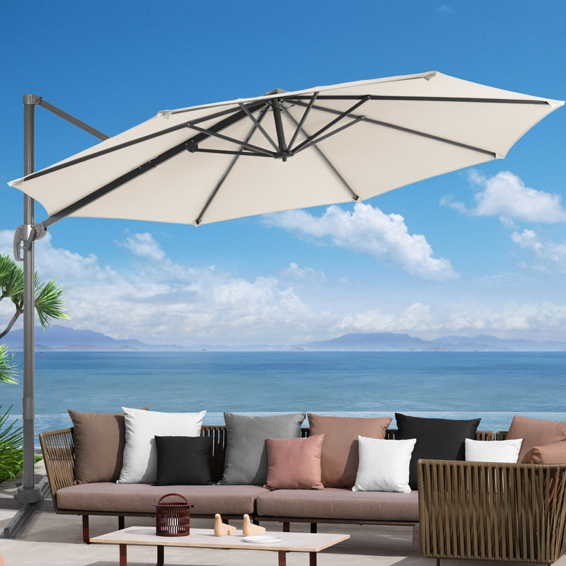 Parasol en porte-à-faux 120 po, Beige
