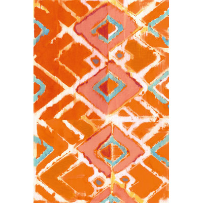Orange Tribal I 1 Piece Wrapped Canvas Wall Art