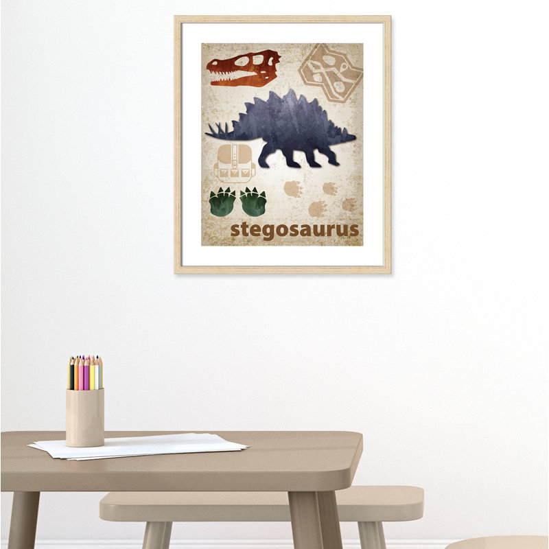 Décalcomanie murale Dinosaures-02 ', H 25,5 po x l 21,5 po x P 1,1875 po, Encadré de boîte beige