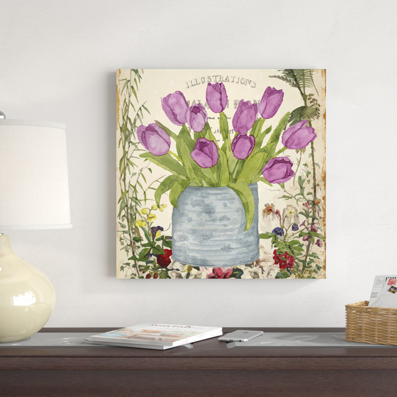 Canette de tulipe rétro II, H 20 po x l 20 po x P 1,25 po