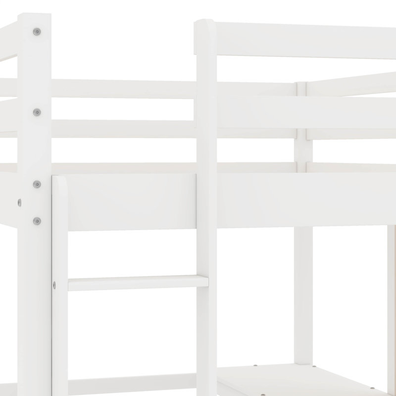 Justion Kids Full Loft Bed, White