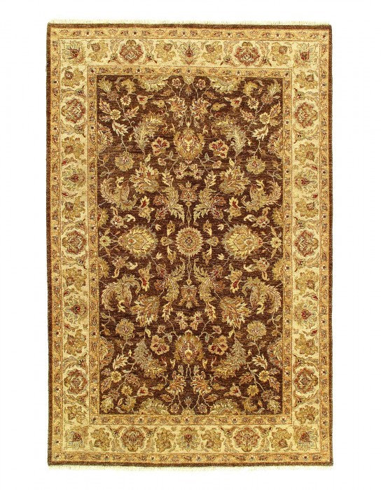Tapis unique en laine de couleur agneau 6 pi x 9 pi Dekhari