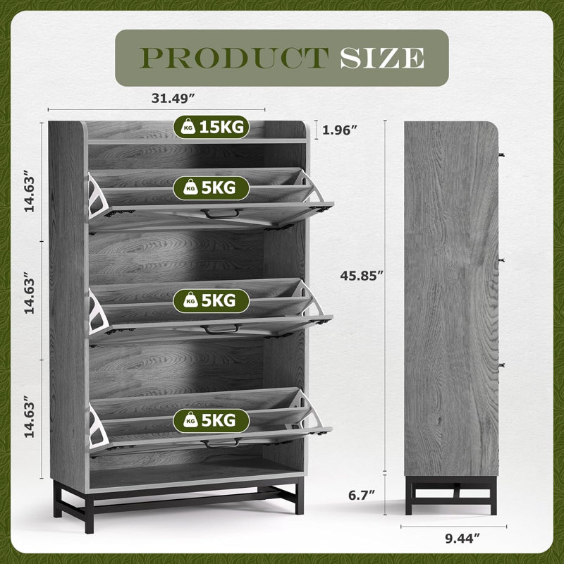 Shoe Storage Cabinet3, Grey
