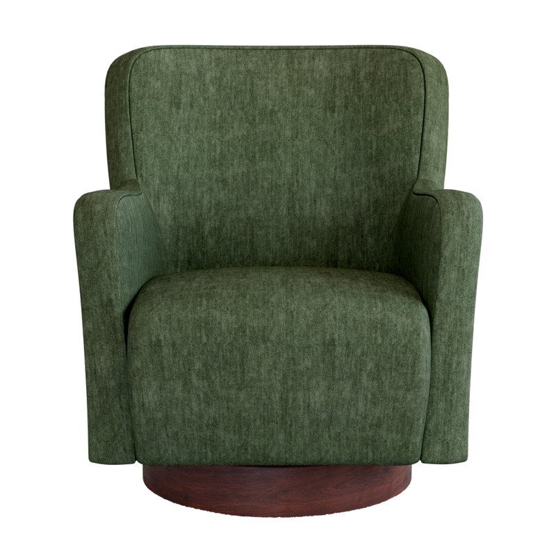 Clara 30" Wide Swivel Accent Chair, Moss Green Polyester