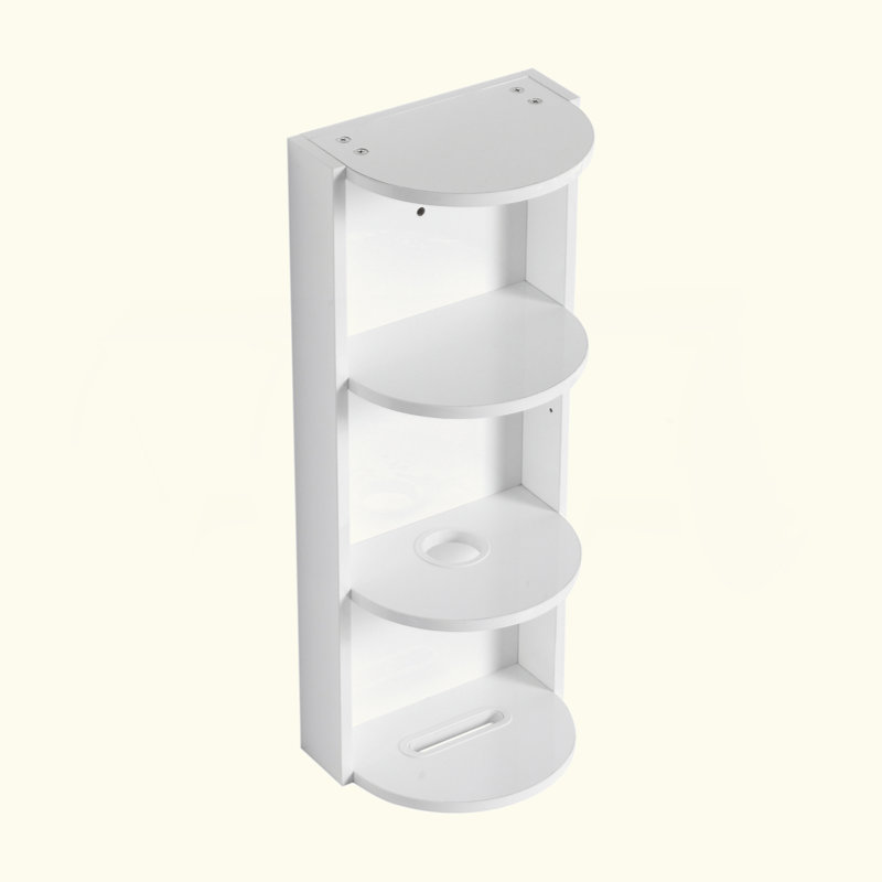 12" Bathroom Wall-Mounted Storage Rack, Float Mounting Design,(KD-Packing), White