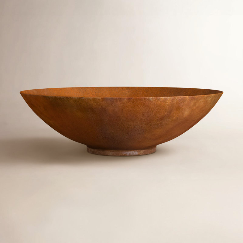 Pot à fleurs rond Corten Steel Series, H 6,5 po x l 22 po x P 22 po