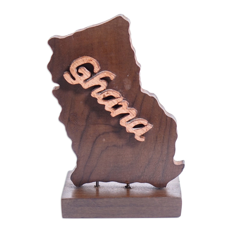 Sculpture en bois 17 pièces fabriquée à la main en ébène ghanéen