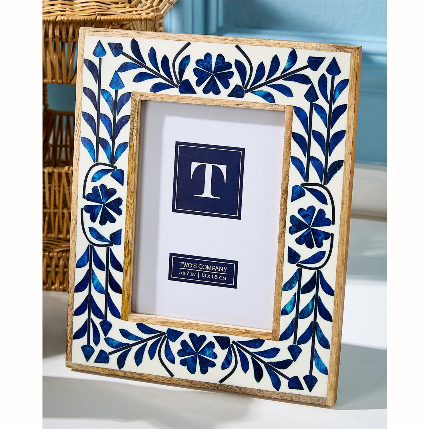 Blue Belle Set Of 2 Bone Inlay Photo Frame