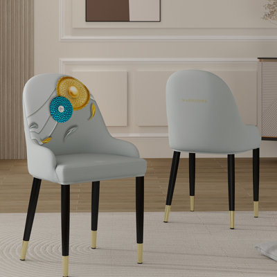 Housse pour chaise de salle à manger abstraite grise