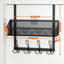Rangement au-dessus de la porte avec 12 crochets robustes et paniers de rangement en filet - Solution de rangement peu encombrante pour l'organisation de la salle de bain, de la cuisine, de la chambre à coucher et du placard