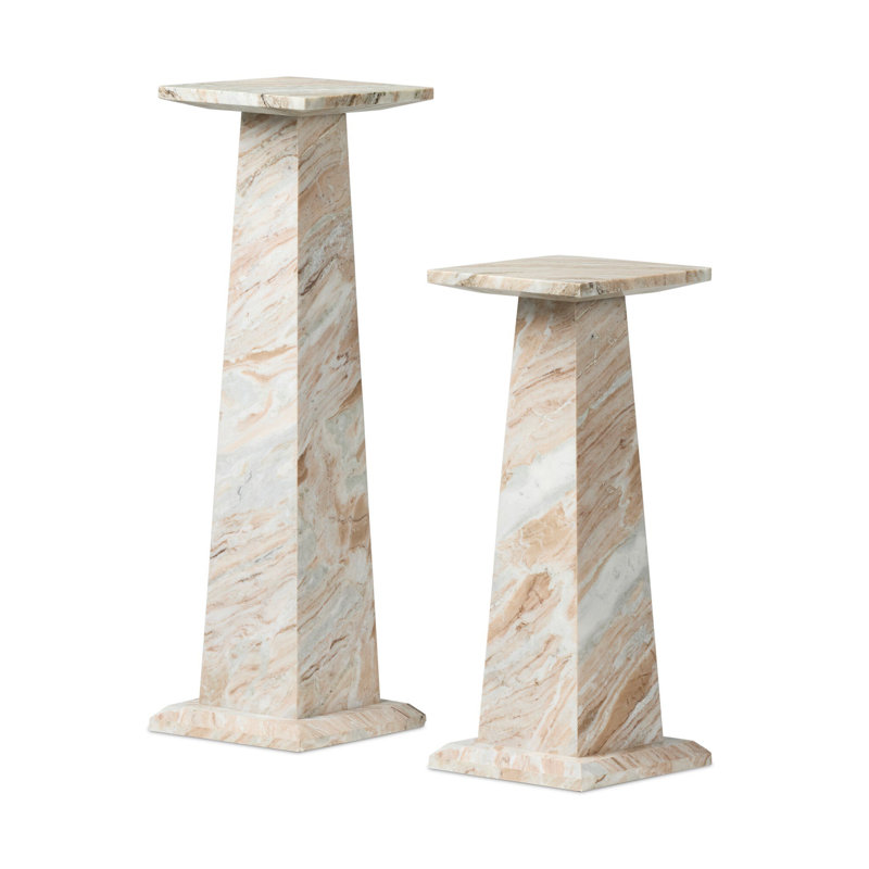 Ellric Pedestal Set, Gray Italian Marble