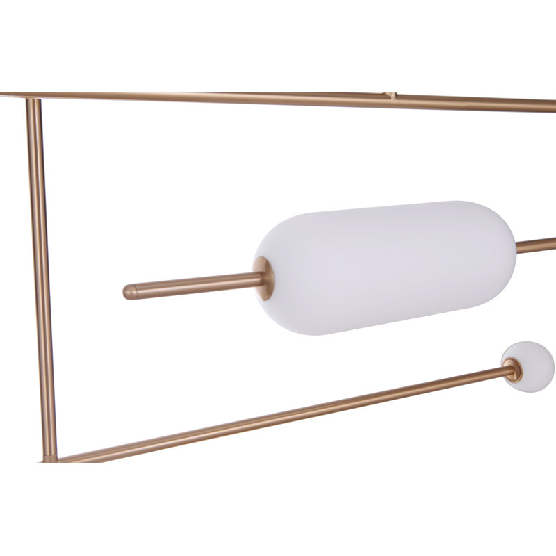 Luminaire suspendu unique à 2 lumières DEL Poulos, Laiton satiné
