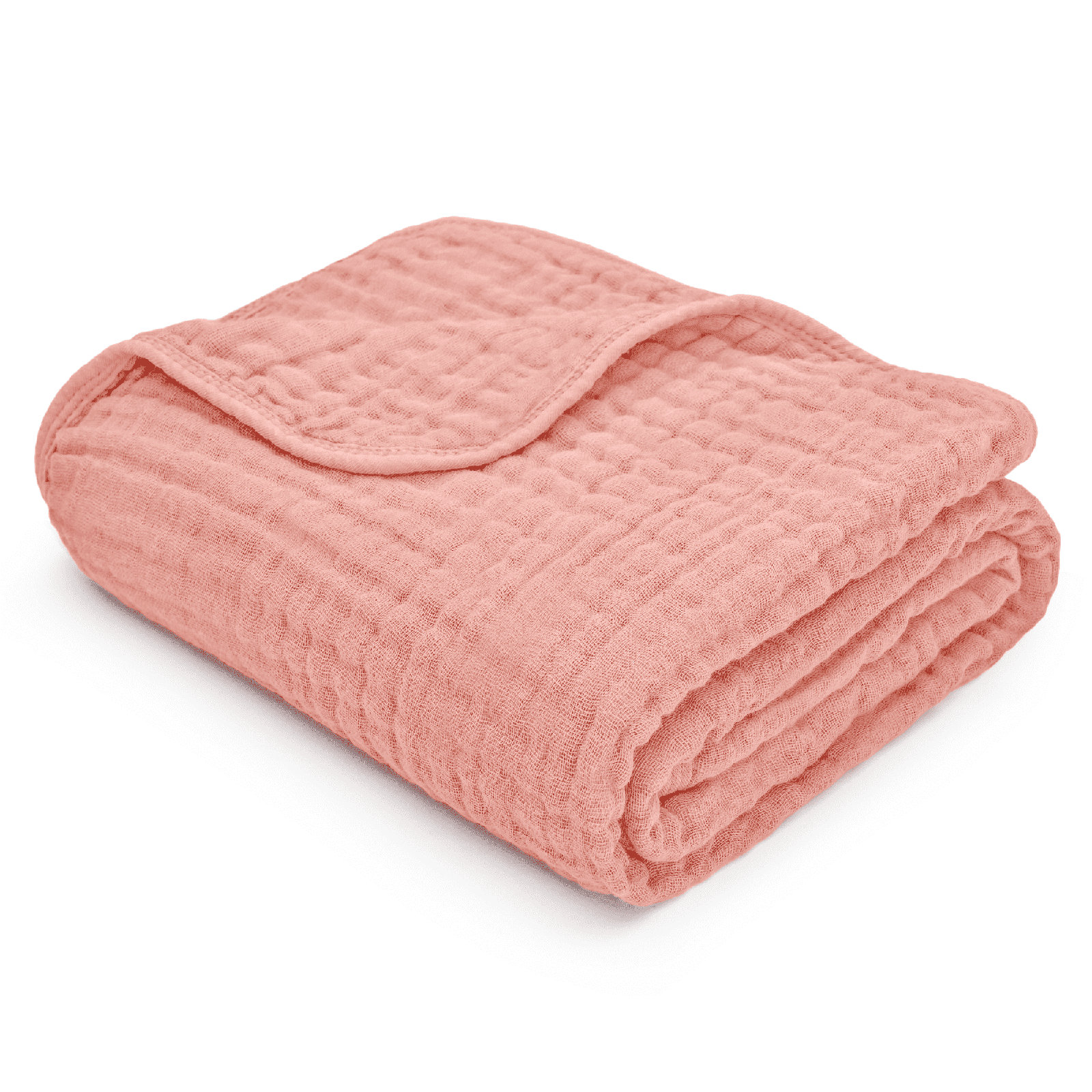 Karlina Muslin Blanket, Baby, Bold Blush