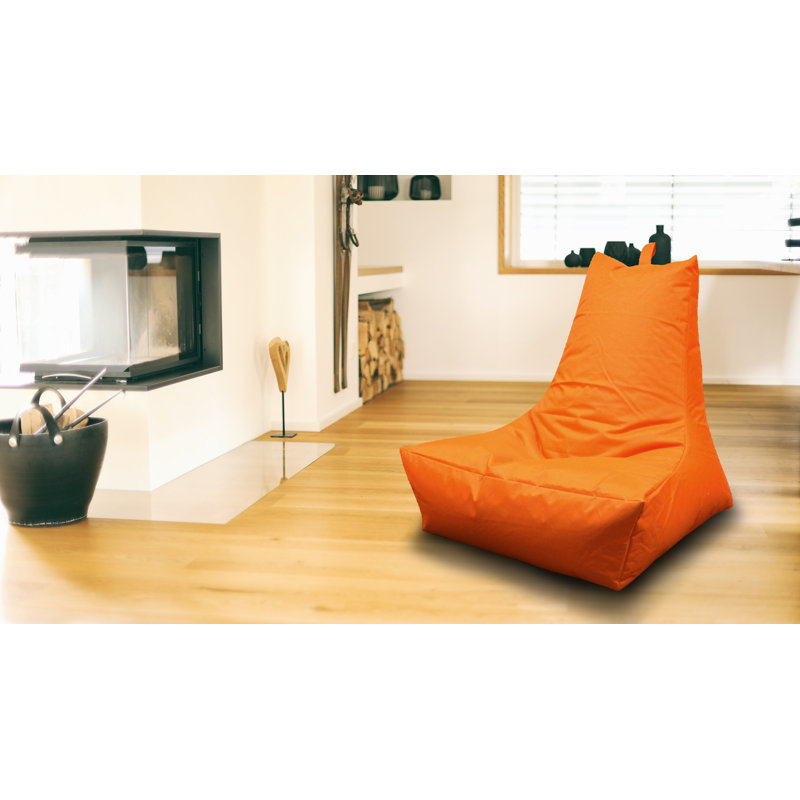 Polyester Outdoor Friendly Bean Bag Chair, Orange