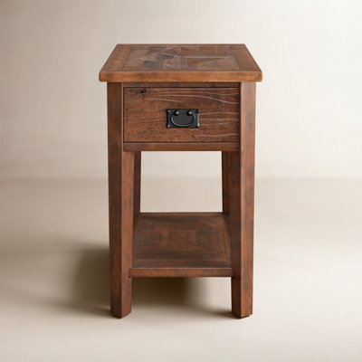 Inola Solid Wood End Table with Storage