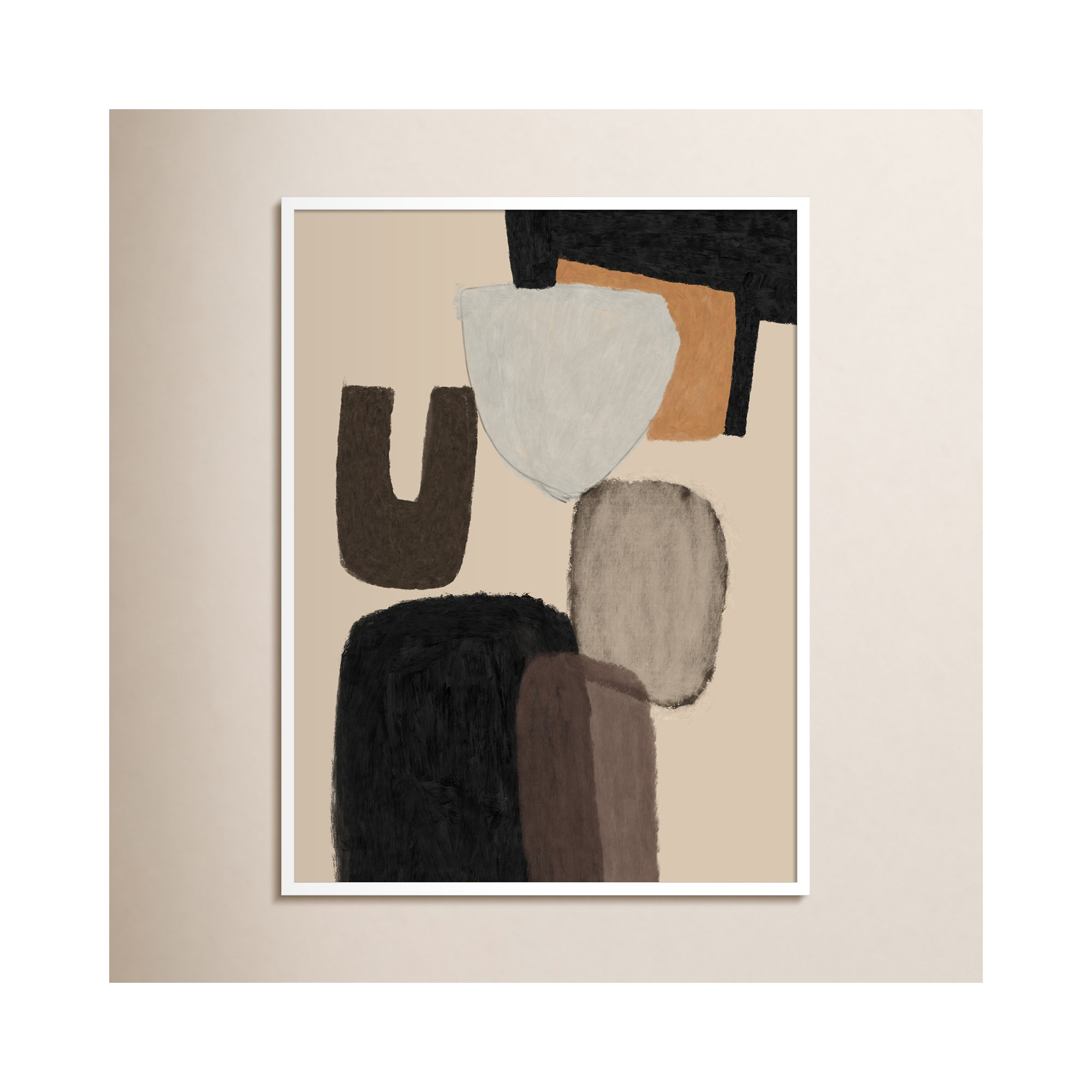 Everywhere by Dan Hobday Wood Framed Wall Art Print, 41" H x 31" W, White