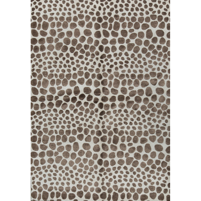 Himalayan Animal Print Area Rug in Beige/Brown