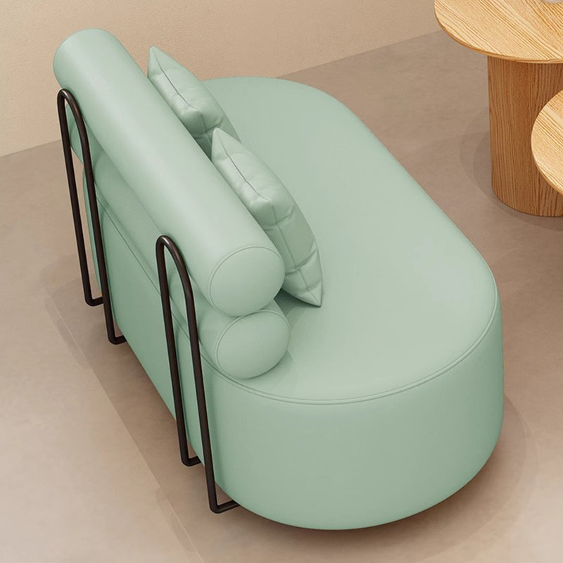 Banc rembourré en similicuir, Vert clair