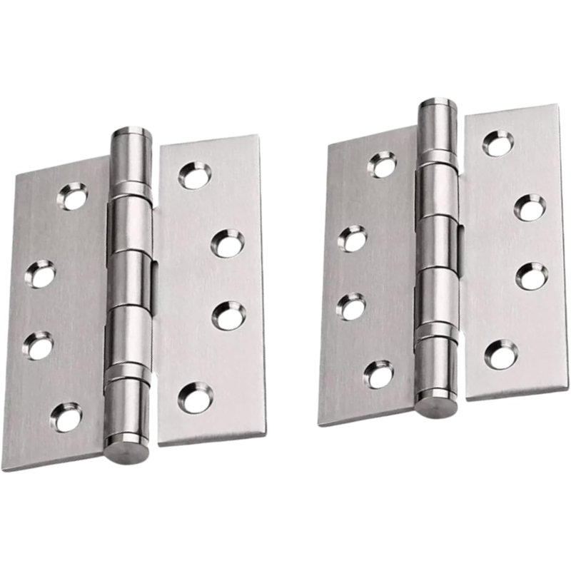 Polished Chrome Ball Bearing Door Hinge - 102mm (4") Heavy Duty Steel Butt Hinge (Pack of 2)