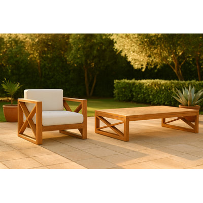 Anguilla Teak Patio Chair with Cushions
