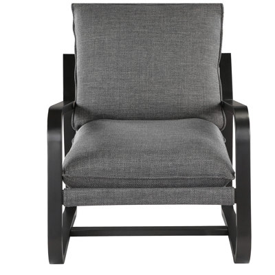 Blaire Sling Chair Upholstered in Charcoal Fabric with Metal Frame