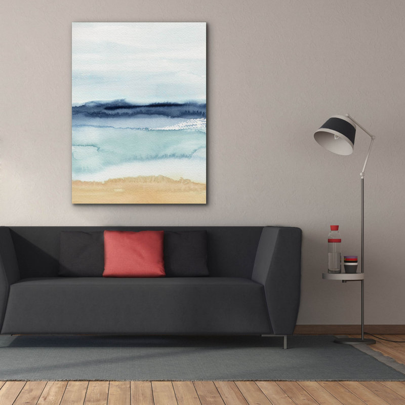 «Watercolor Ocean Horizon 2» par Annie Warren, art mural sur toile, H 54 po x l 40 po x P 1,5 po