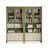 Country-Style Painted Rubberwood Laminated Board Storage Green Bookcase-131507458