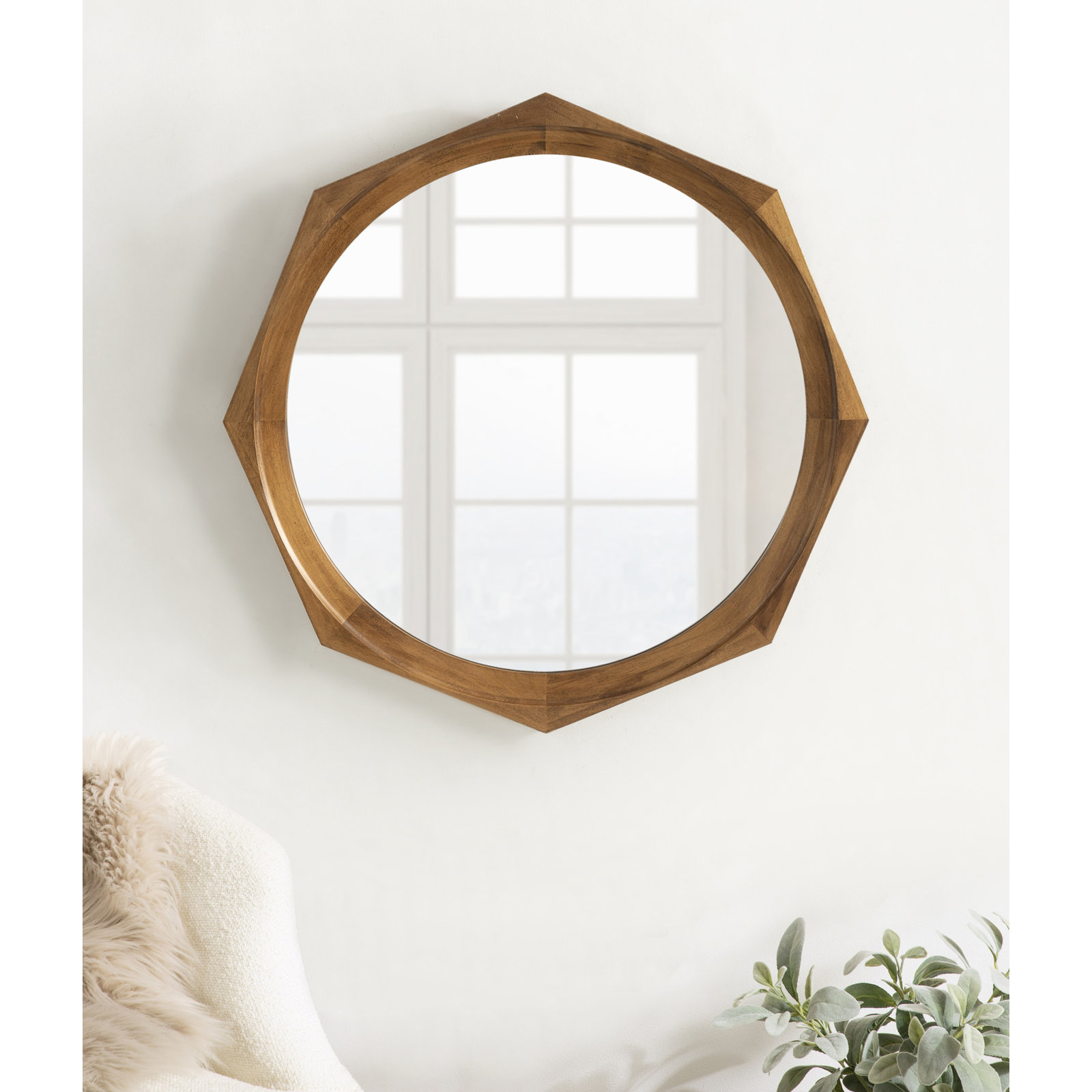 Cantina 28" Accent Mirror, Rustic Brown