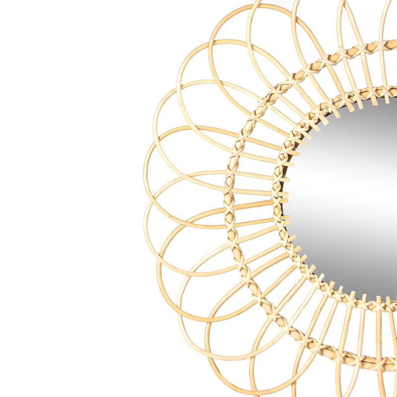 Rattan Flat Wall Mirror