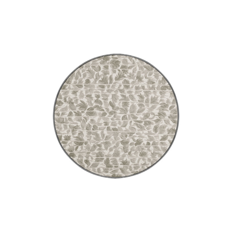 Tapis gris soyeux et moelleux, Rond 4 pi
