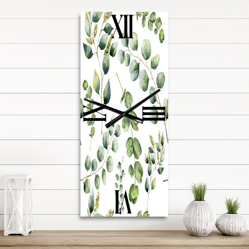 Horloge murale Eucalyptus Branches III, Grand
