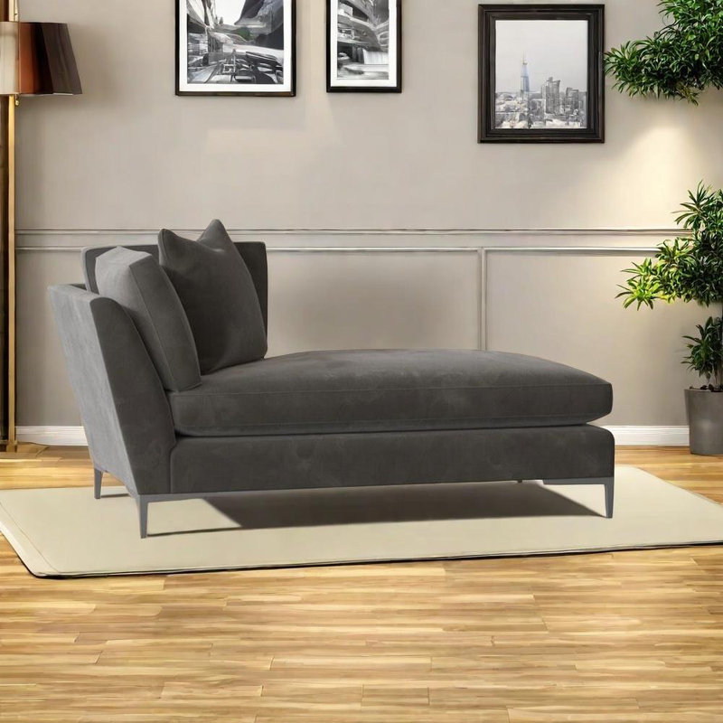 Élégante chaise en bouleau, Orienté à gauche (vu de face), Gris foncé