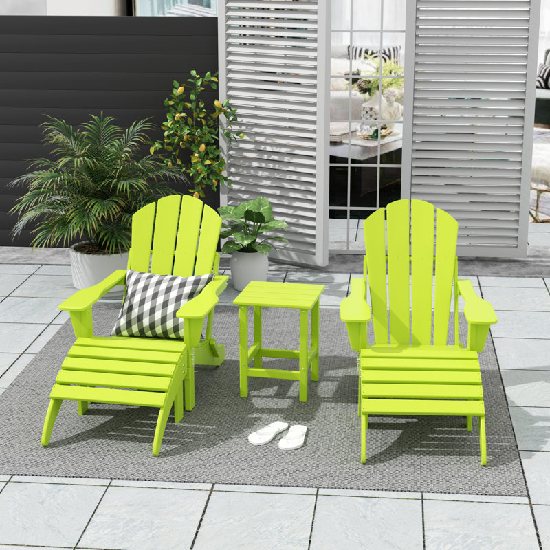 Laguna 5-Piece Seating Group with Table and Ottoman, Lime