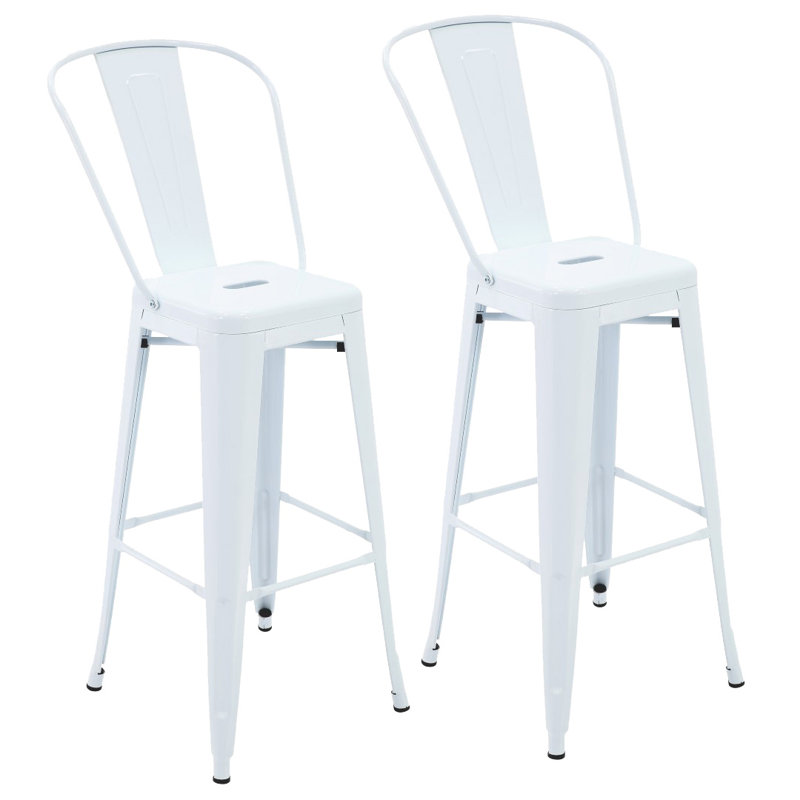 Tabouret de bar Nostrand, Blanc, 30.3''