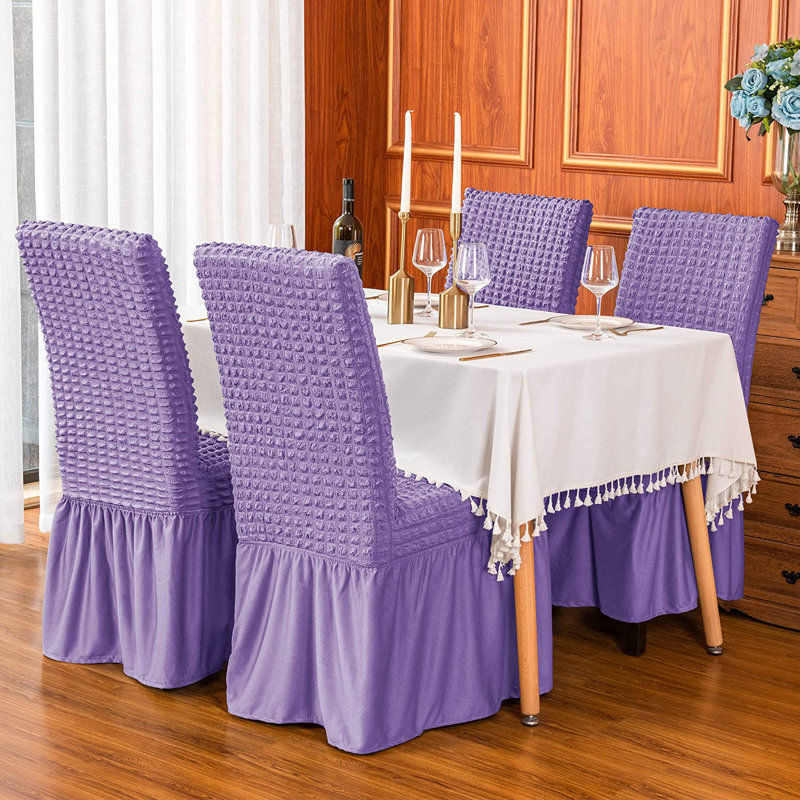 Housse pour chaise de salle à manger Ruffle, Mauve