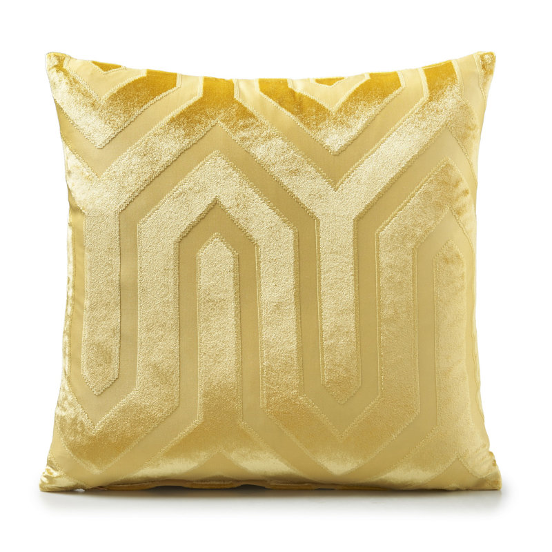 Aoibhin Geometric Square Cushion, Ochre