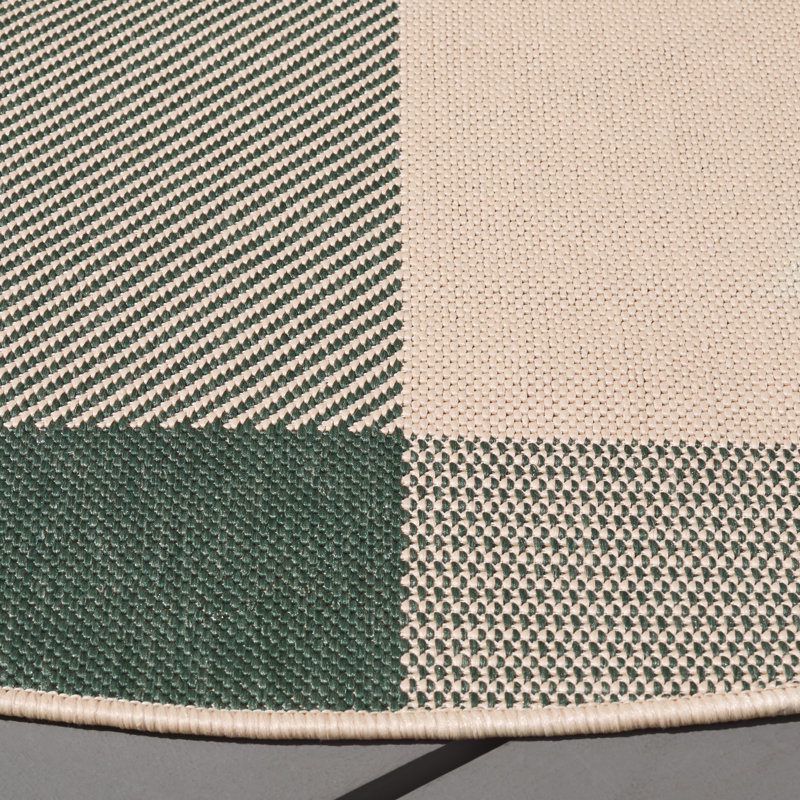 Tapis d'intérieur / extérieur à carreaux performance Andreya, Rond 5 pi 3 po
