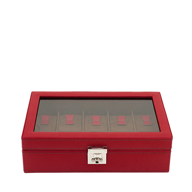 Cordoba Leather Watch Box + Locking, Red
